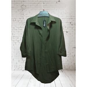 Aimage Women's Olive Green Tunic Coverup Top - Size Small, Lightweight